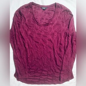 Simply Vera Wang Cozy Oversized Long Sleeve Top Women's Medium Purple Heather